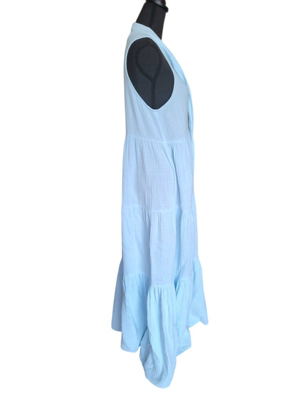 Honorine Light Baby Blue Tiered Neck Straps Maxi Dress Women's Size XS (Fits M!) - Picture 3 of 12
